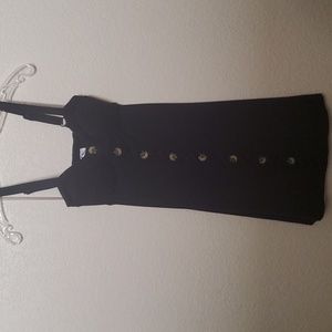 No boundaries black spaghetti strap dress with buttons in the front